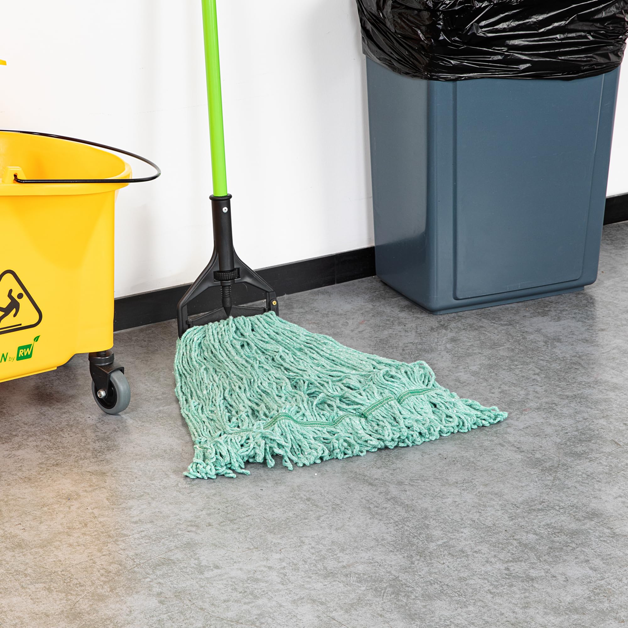 Restaurantware - Solo Cabezal de fregona: Clean tek Professional 907.2 g, 1 Cabezal de fregona con Extremo en Bucle, Mango se Vende por Separado, Diadema de 1.25 Pulgadas, Cabezal de fregona Verde de