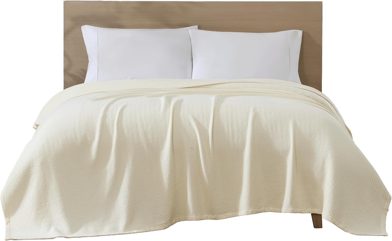 Beatrice Home Fashions GOTS Certified 100% Organic Cotton Medium Weight Blanket, Soft and Cozy Blanket for Bed, Sofa, Couch, Chair, Full/Queen, Oat