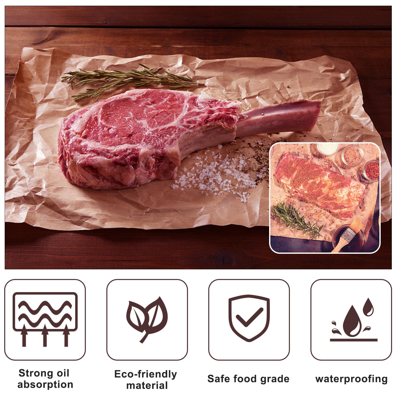 Pink Butcher Paper - Metzgerpapier Rolle BBQ - 40cm x 15m Grillpapier - Butcher Paper für Grill Smoker Fisch Fleisch BBQ