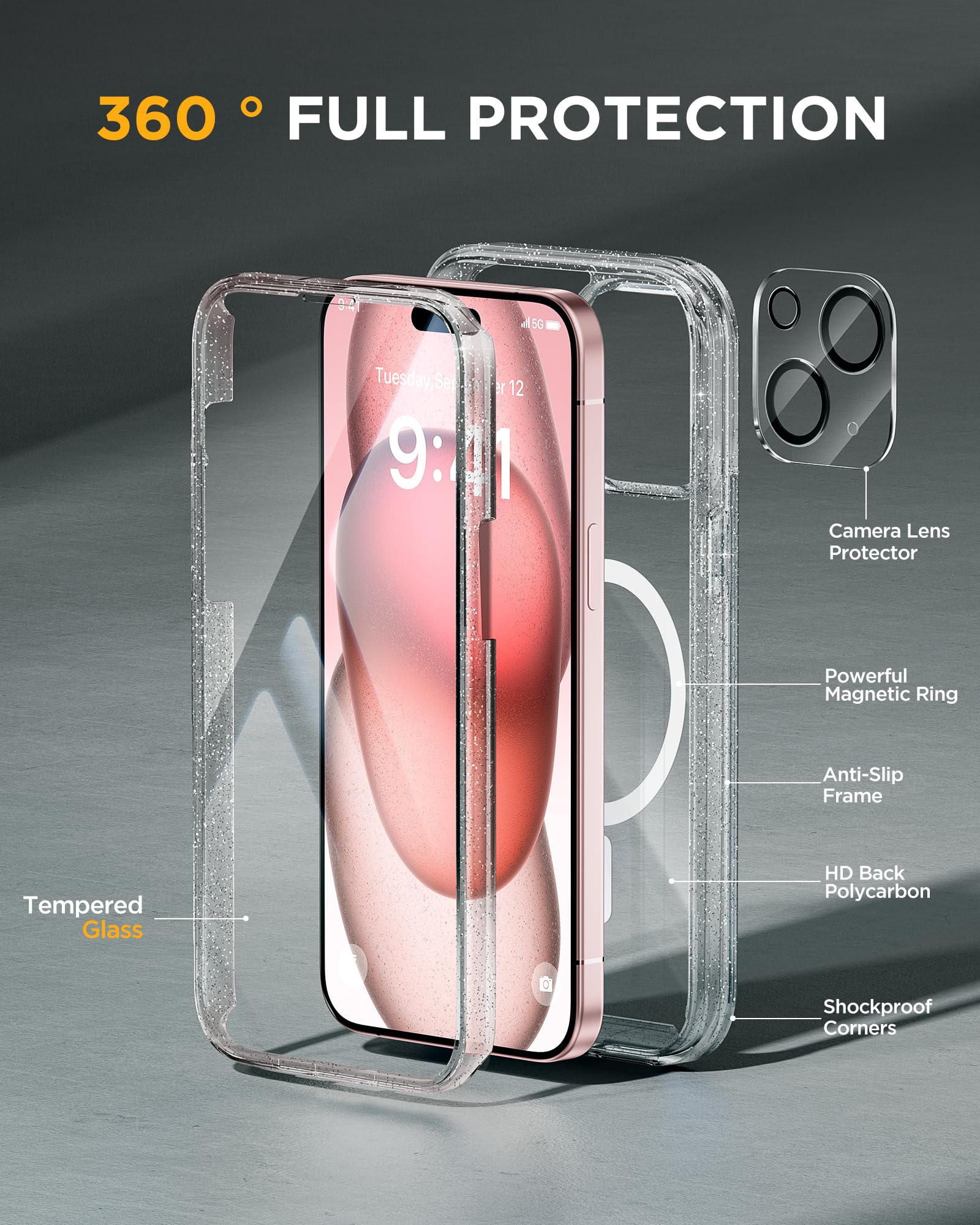 Miracase Magnetic Case for iPhone 15 Case 6.1-Inch - Image 2