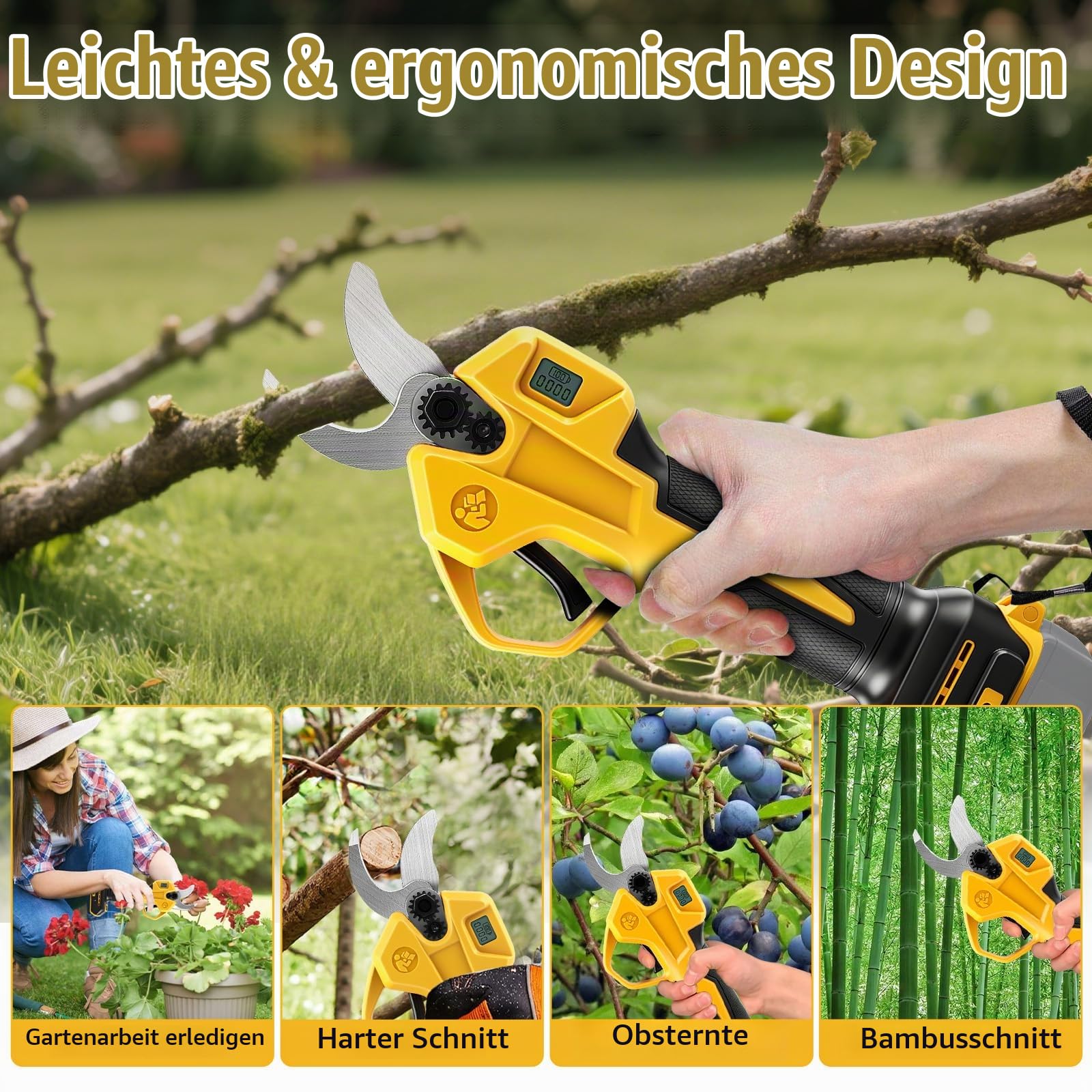 WingFly Akku Astschere, Elektrisch Gartenschere für Dewalt 18V,20v