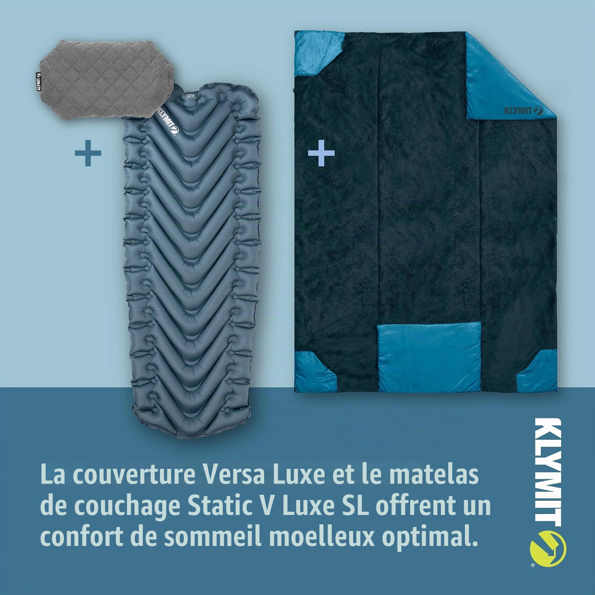 Klymit Oreiller de Luxe, Gris, 1 pièce (Lot de 1)