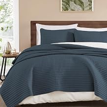 Queen Quilt-Lightweight Navy Blue Bedspreads Queen Size Quilt Bedding Set | Soft Coverlet with 2 Pillow Shams for All Seasons, Suitable for Bed, Couch, 3 Pieces, 90"x94"
