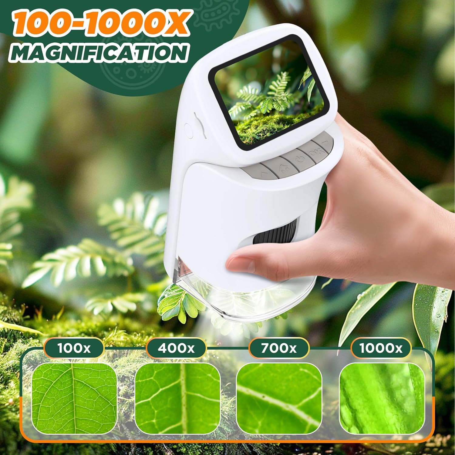 Microscope for Kids, 1000X 1080P Pocket Kids Microscope Handheld - [2026] Digital Mini Microscopes for Kids 8-12, STEM Toys Educational Science Kits for Kids 5-7, Ideal Birthday for Boys, Girls
