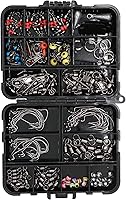 Vista 6 de Kit de accesorios de pesca con ganchos, fundición de bajo, plomos, giratorios, broches de presión, diapositivas de plomo, cuentas de línea, juego