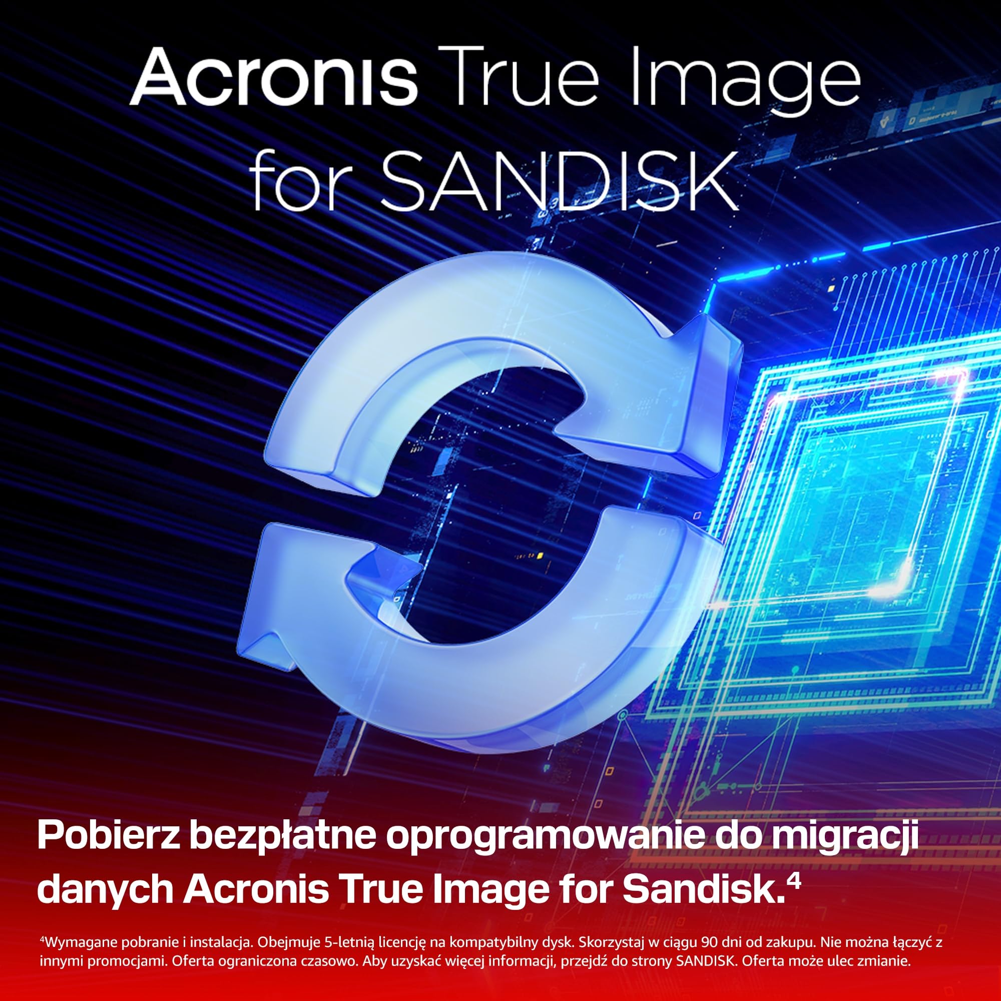 WD Blue SN5100 1 TB NVMe SSD (odczyt do 7 100 MB/s, M.2 2280, PCIe Gen 4.0, nCache 4.0, technologia Sandisk 3D CBA NAND, oprogramowanie do migracji danych Acronis True Image)