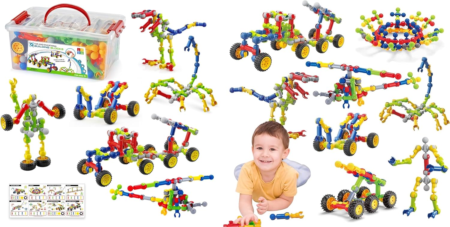 280PCS STEM Building Toys Learning Set for Ages 3-10 Year Old Boys Girls, Best Gift for Children Creative Games Fun Play