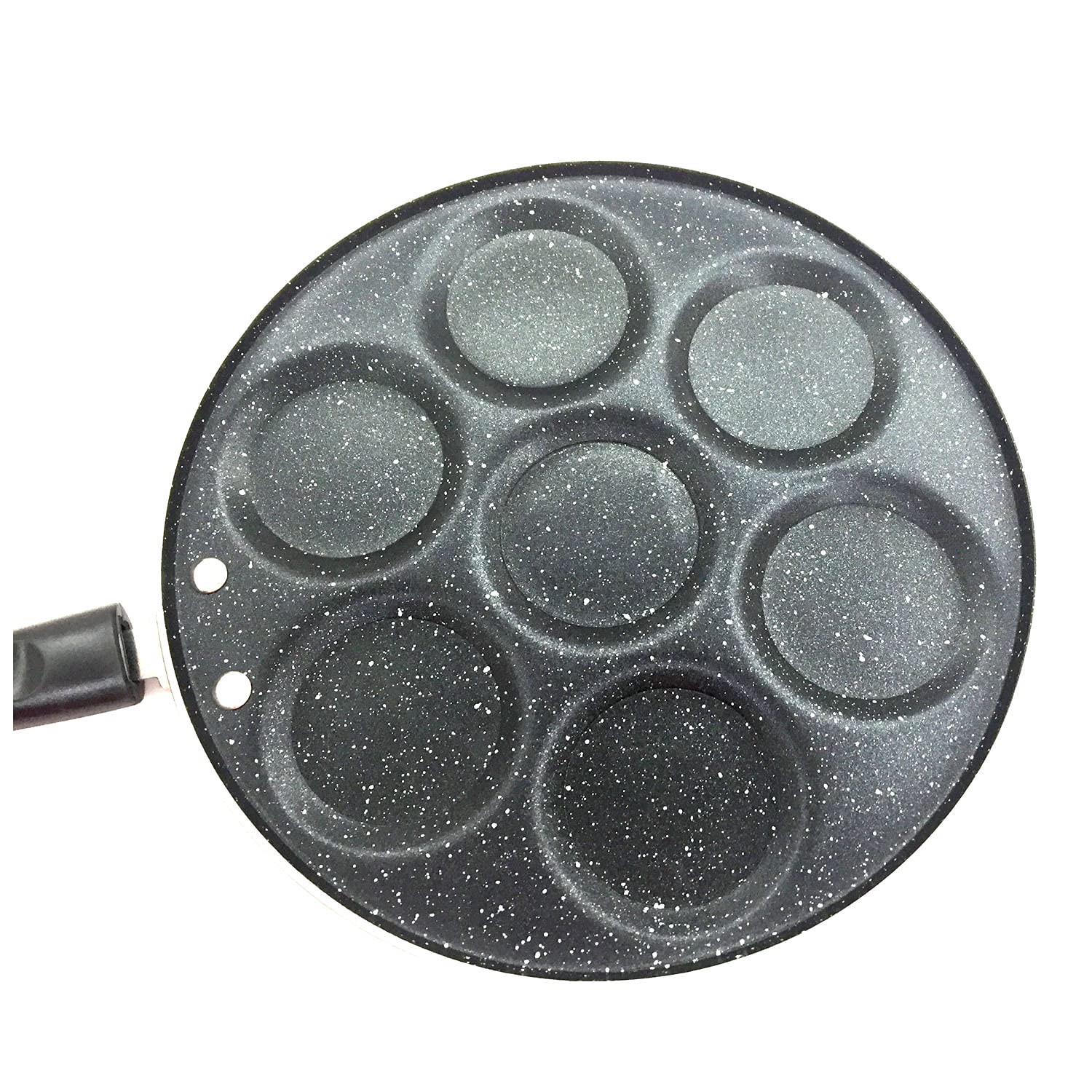 SRIYUG Non-Stick Mini Crepe Maker, Marble Material, 7-Mold Pancake Griddle, Easy to Use, Healthy Cooking