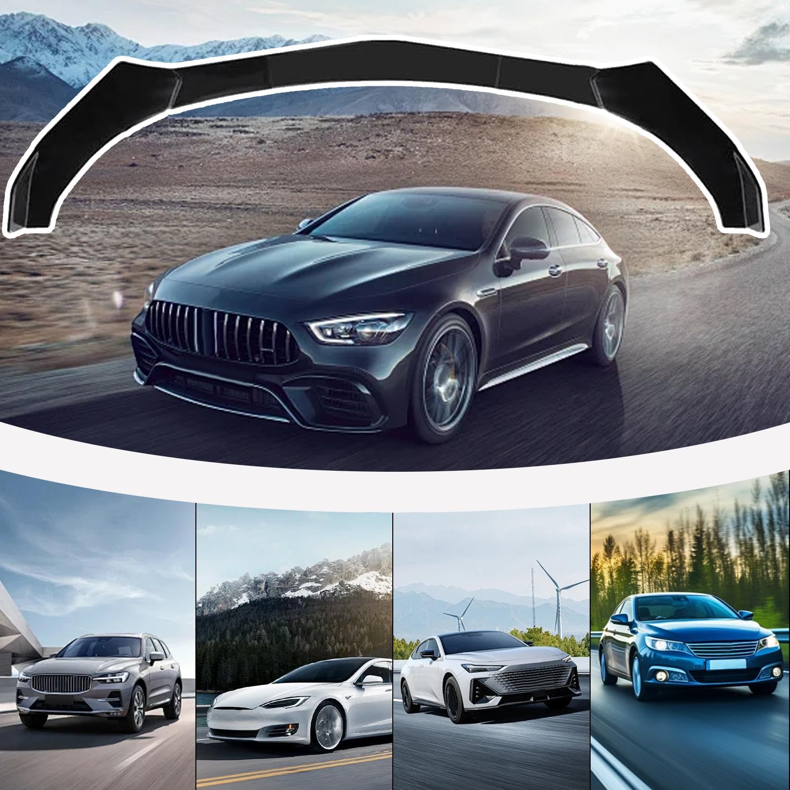 Frontstoßstange Lippe Karosserie-Kit, Frontstoßstange Lippe Spoiler, Anti-Kollisions-Karosserie-Kit, Auto-Frontstoßstangen-Lippen-Kits, Einstellbare Auto-Karosserie-Spoiler für die meisten