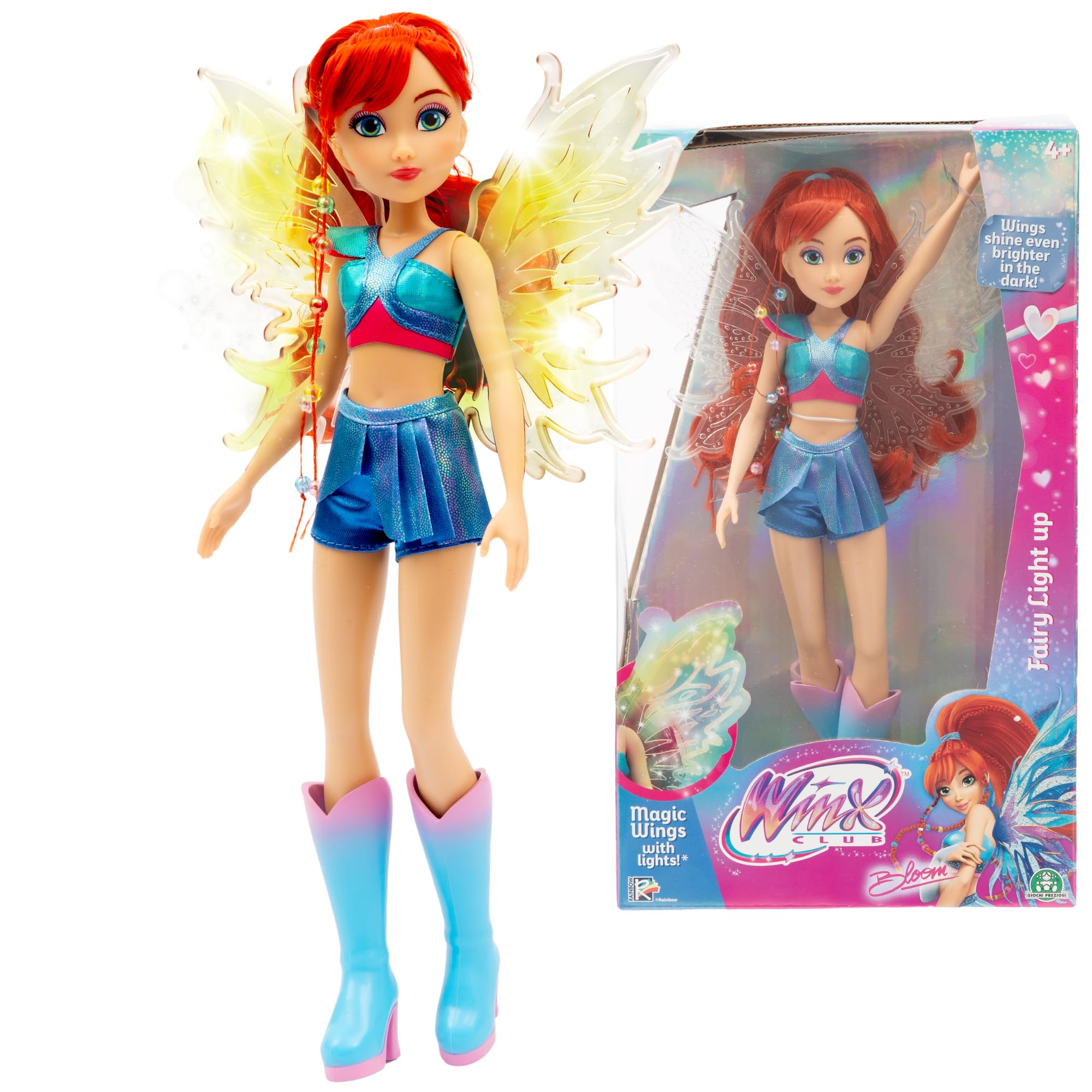 Winx Fairy Light Up Wings Doll – Bloom with Sparkling Outfit & Glowing Wings – 27cm Fashion Doll with Poseable Limbs – Interactive Light-Up Wings for Magical Play – Official Winx Club Toy – Ages 4+