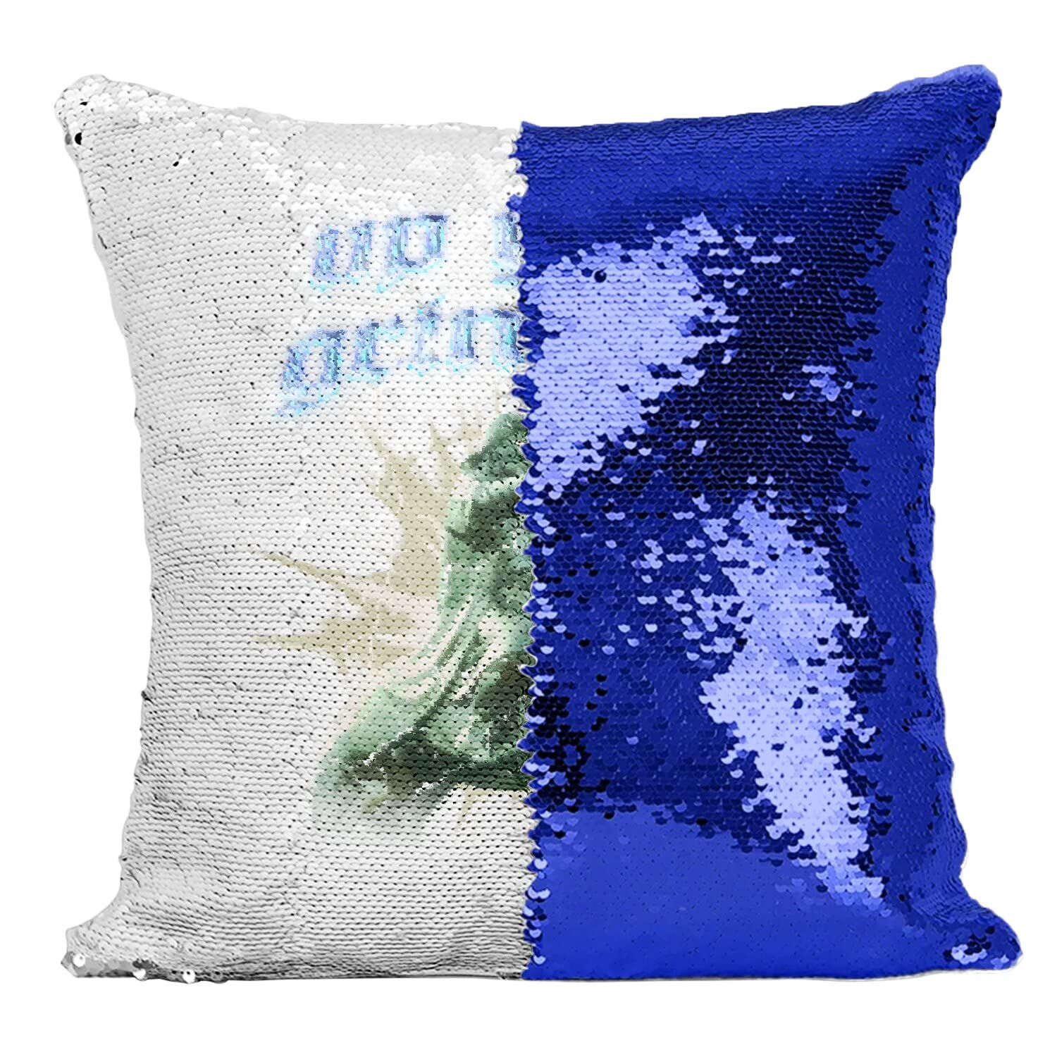 Coussin bleu Genghis Khan Sigma Male Grindset à paillettes réversibles pour déco humour geek