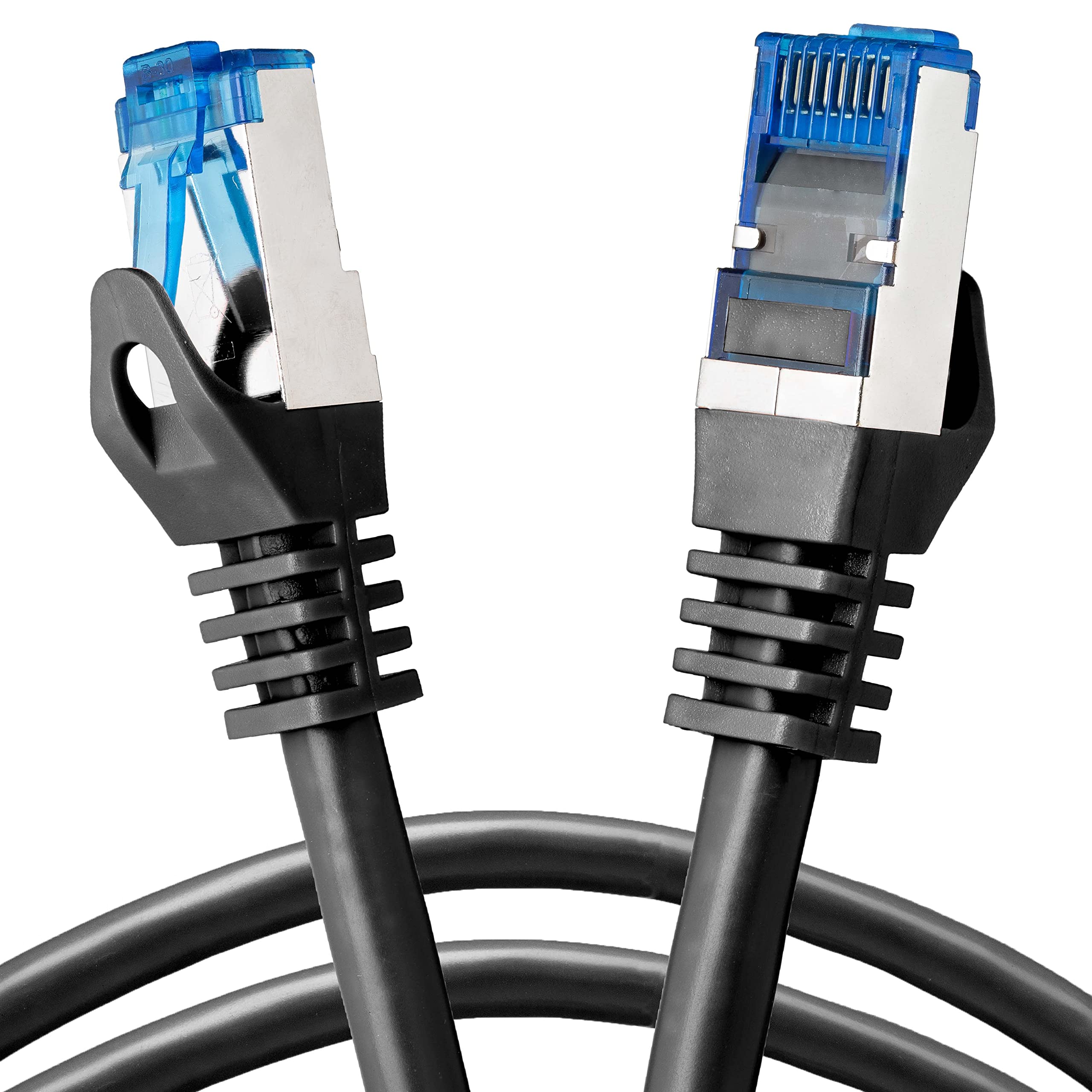BIGtec - 5 Stück - 3m CAT.7 Gigabit Patchkabel Netzwerkkabel schwarz Kupferkabel Patch Ethernt LAN DSL Kabel CAT7 (RJ45, Cat 7, S/FTP PIMF) 3,00m