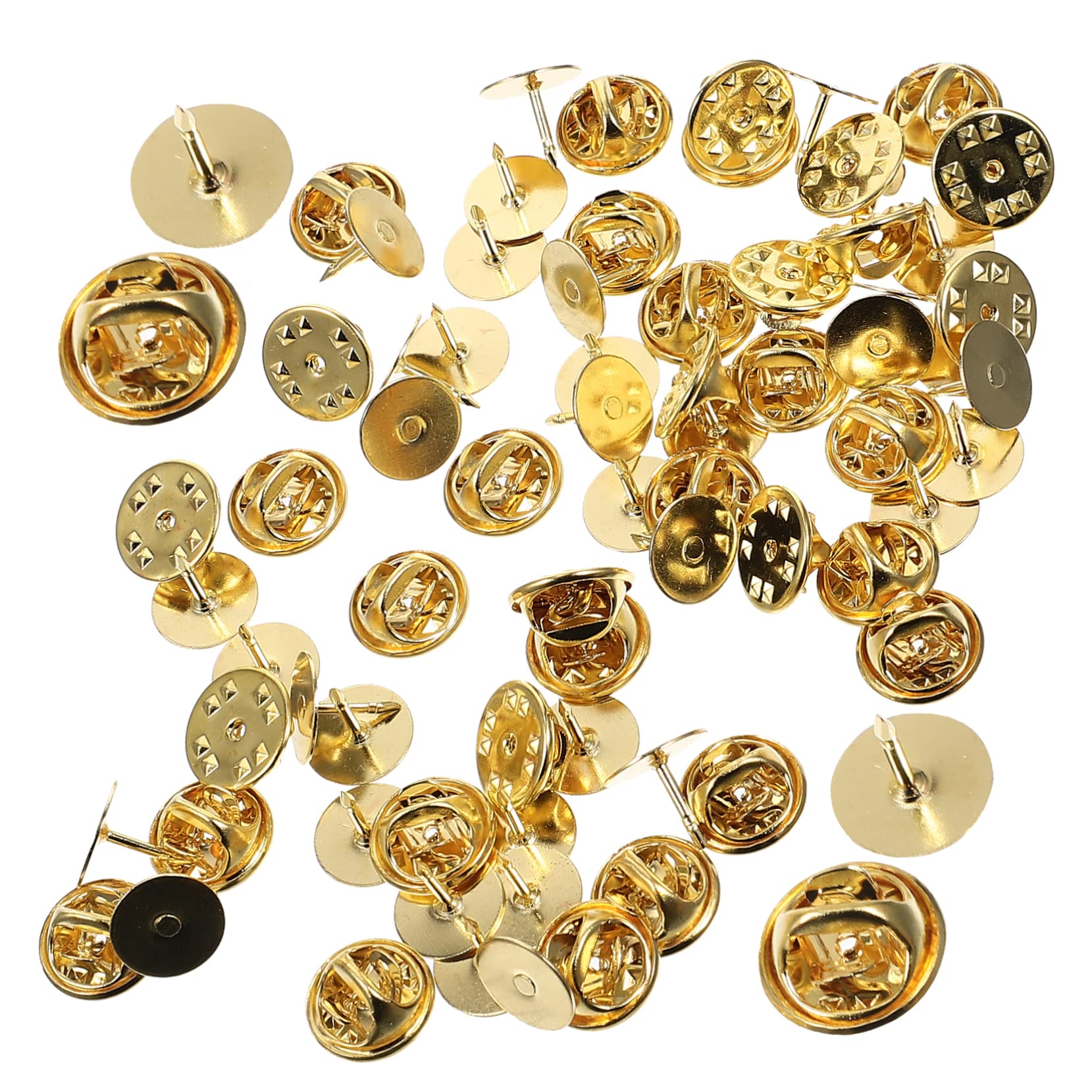 Housoutil 50Sets Locking Pin Back Replacement for Brooches Crafts Hats and Accessories Multi Function Clutch Backs with Smooth Opening Easy to Use for DIY Projects