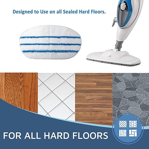 Miniatura 8 de F Flammi Almohadilla de repuesto para trapeador de vapor resistente PurSteam ThermaPro 10 en 1, almohadillas reutilizables lavables de microfibra