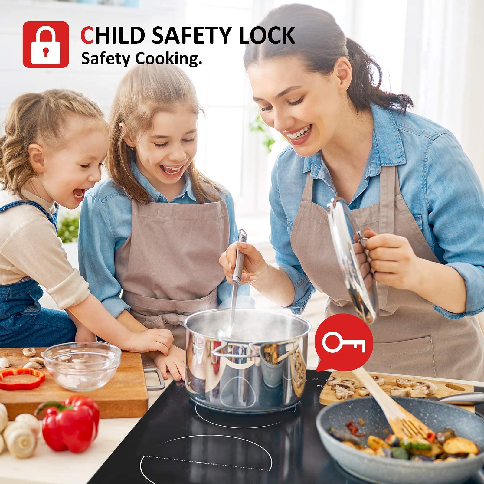 Buy Induction Cooktop 4 Burner Electric Cooktop,6800W Builtin