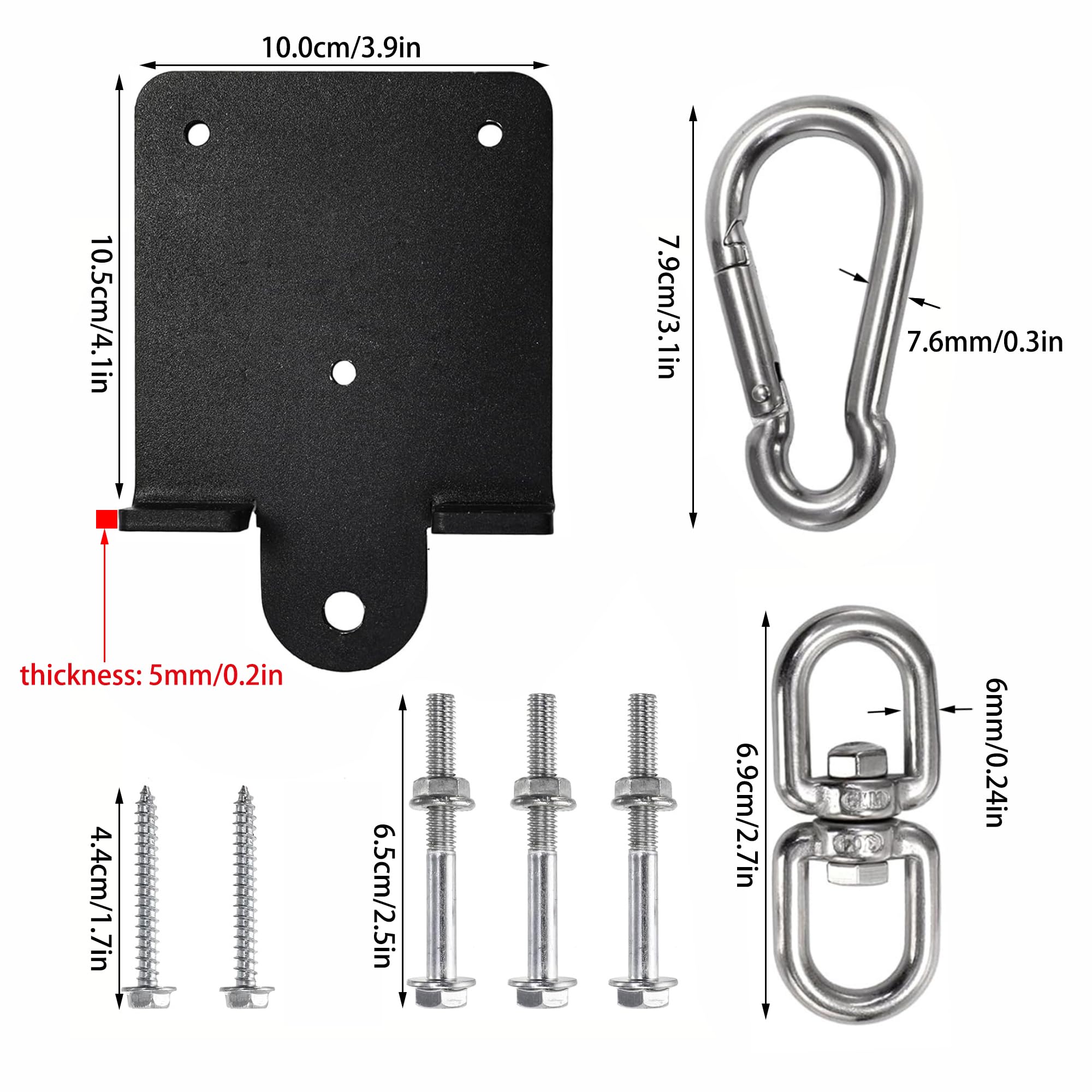 ECEOCC Heavy-Duty Punching Bag Hanger - 360° Swivel Mount Bracket for Boxing, Muay Thai, Yoga Swings & Hammocks - Universal Ceiling/Wall/Beam Mount - Includes Carabiner & Swivel Hook