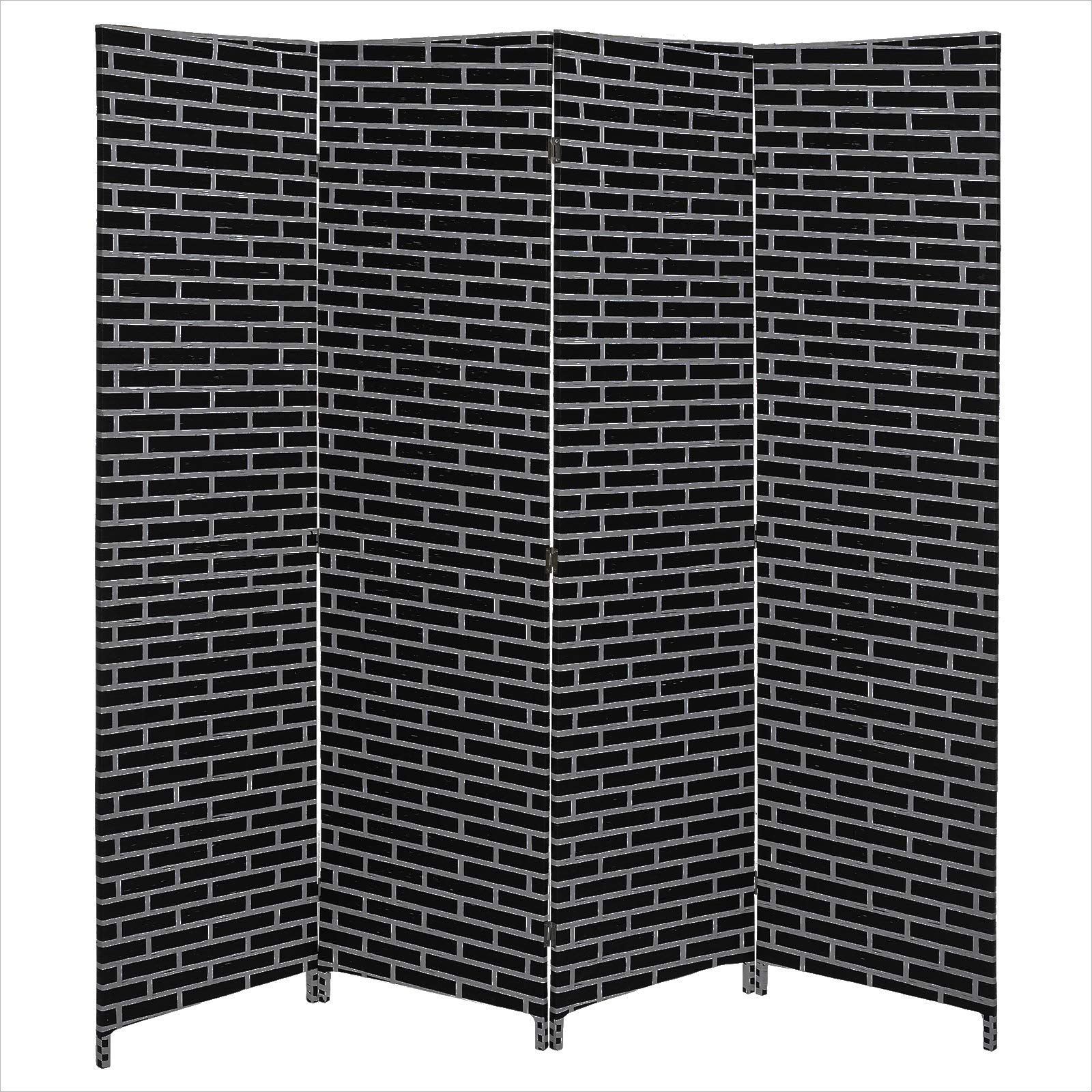 AFTGalaxy Design Room Divider/Partition 4 Panel Color Black & White Size (L x W x H) 200 x 4 x 180 cm Model (PF-4).