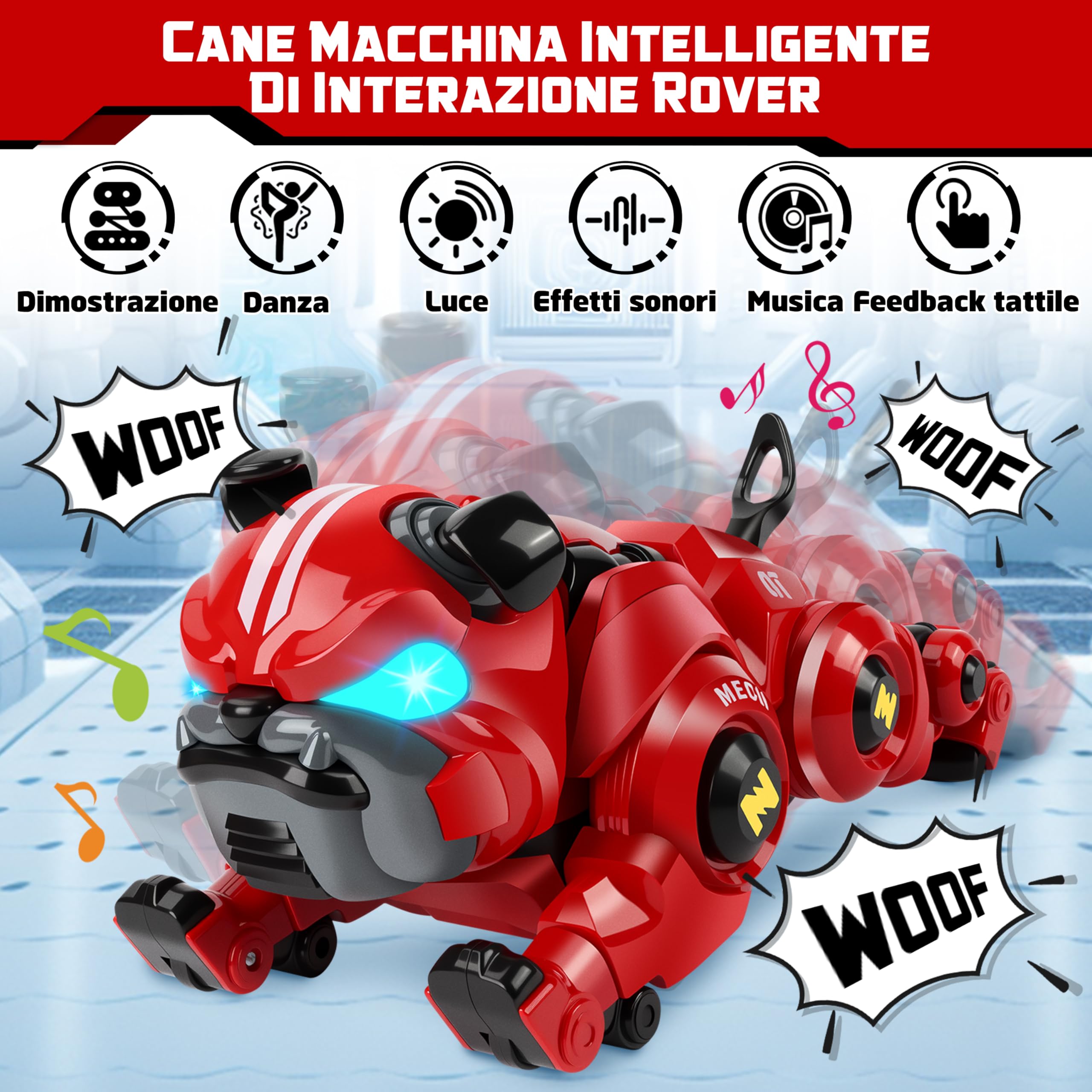 Aragallant Cane Robot Giocattolo per Bambini 6 7 8 9 Anni, RC Robot Cane Telecomandati Programmabile Interattivo, Gesture Sensing con Cantando Balla, Regalo Compleanno Natale per Bambini