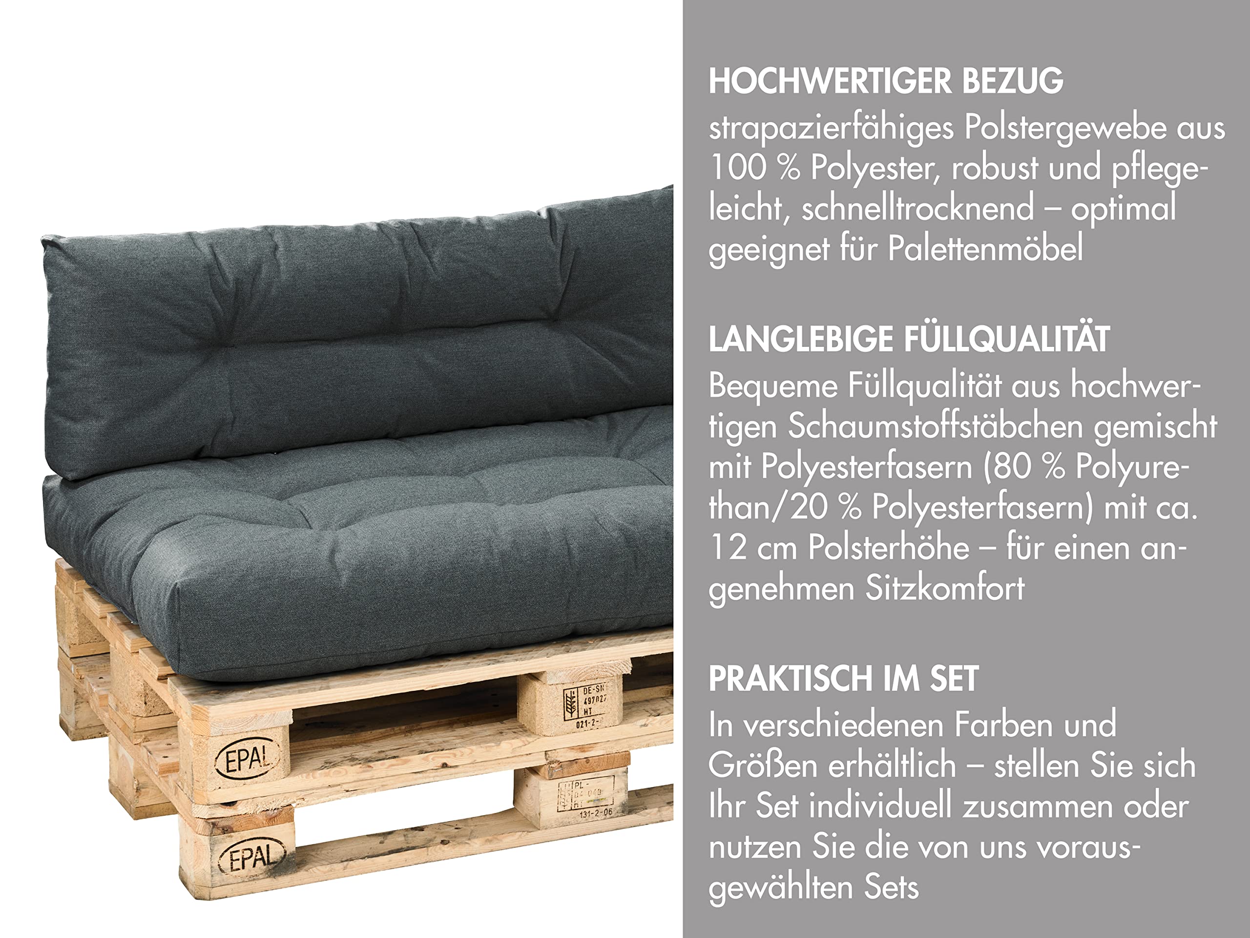 Traumnacht Coussin D'extérieur Pour Palettes Rempli De Bâtonnets En