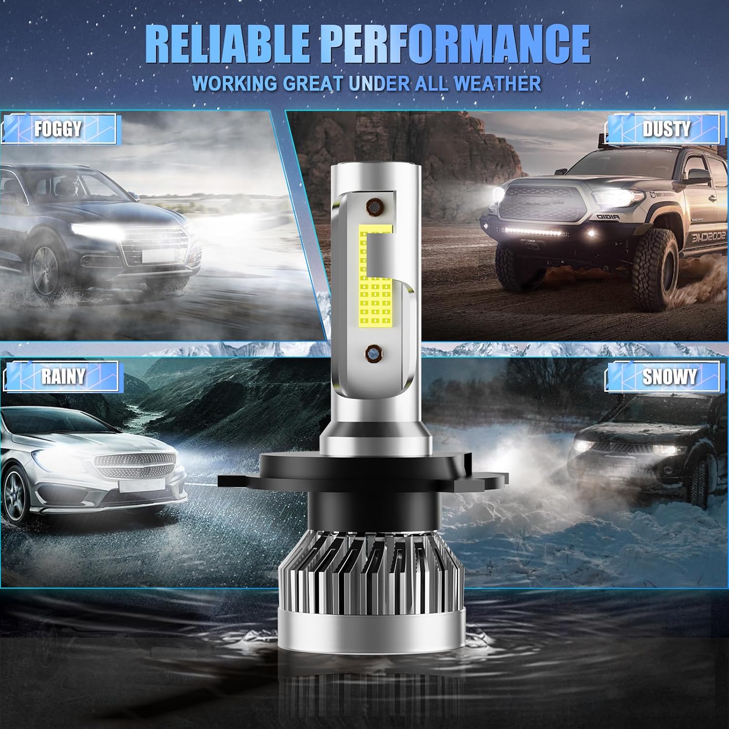 Fit for Toyota tacoma 2005 2006 2007 2008 2009 2010 2011 Vehicle Light Bulbs Combo, Enhanced Visibility, Direct Installation, 4-Pack