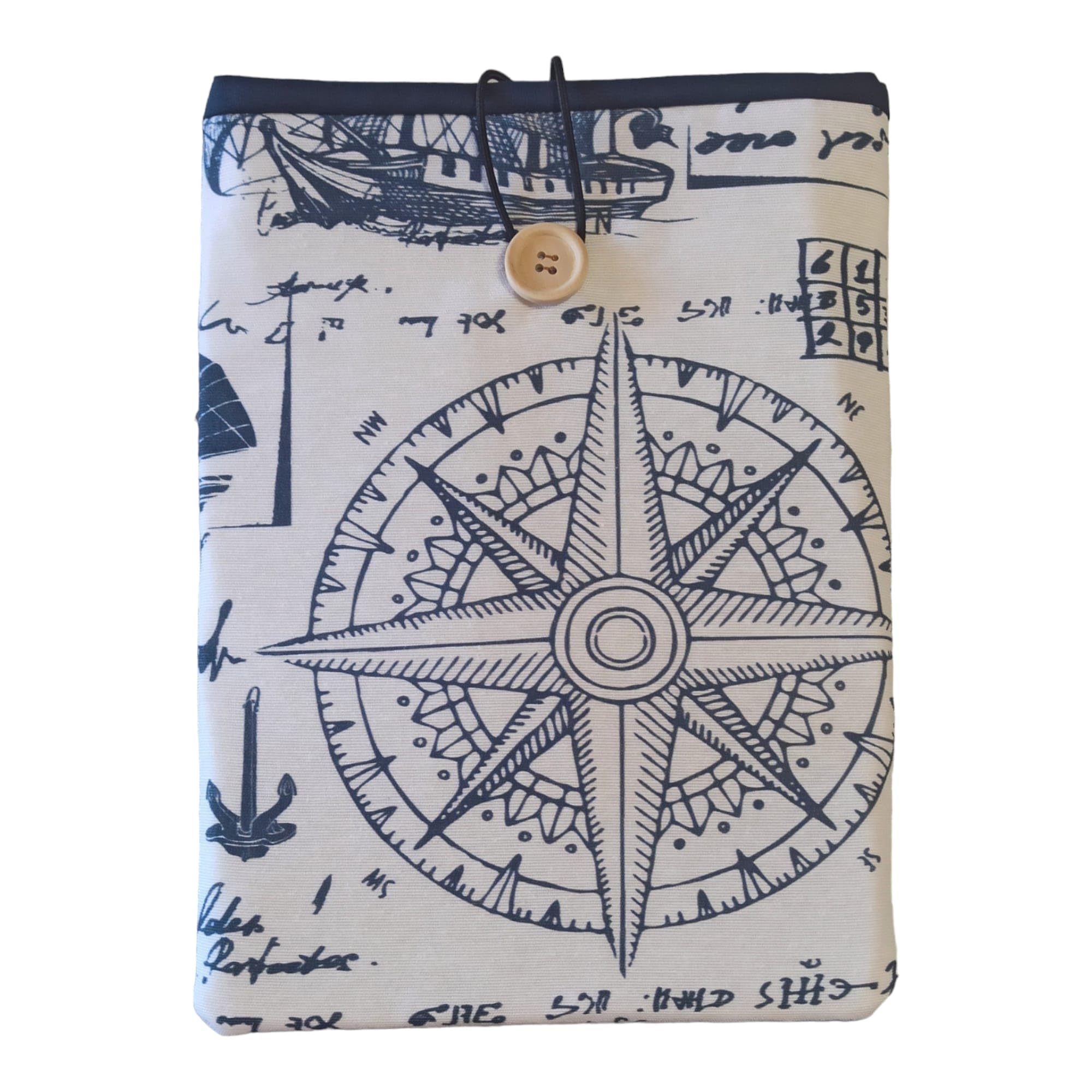 Funda de libros hecha a mano,protector de libros,fundas para libros de tapa blanda,fundas para libros de tapa dura,accesorios de lectura hechos a mano,tamaño 27x20 cm (Marinera)