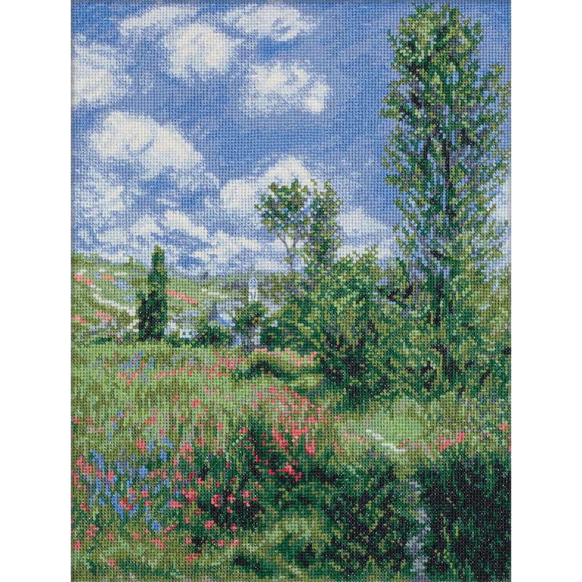 Broderie point de croix Claude Monet PANNA kit complet Vétheuil - 7