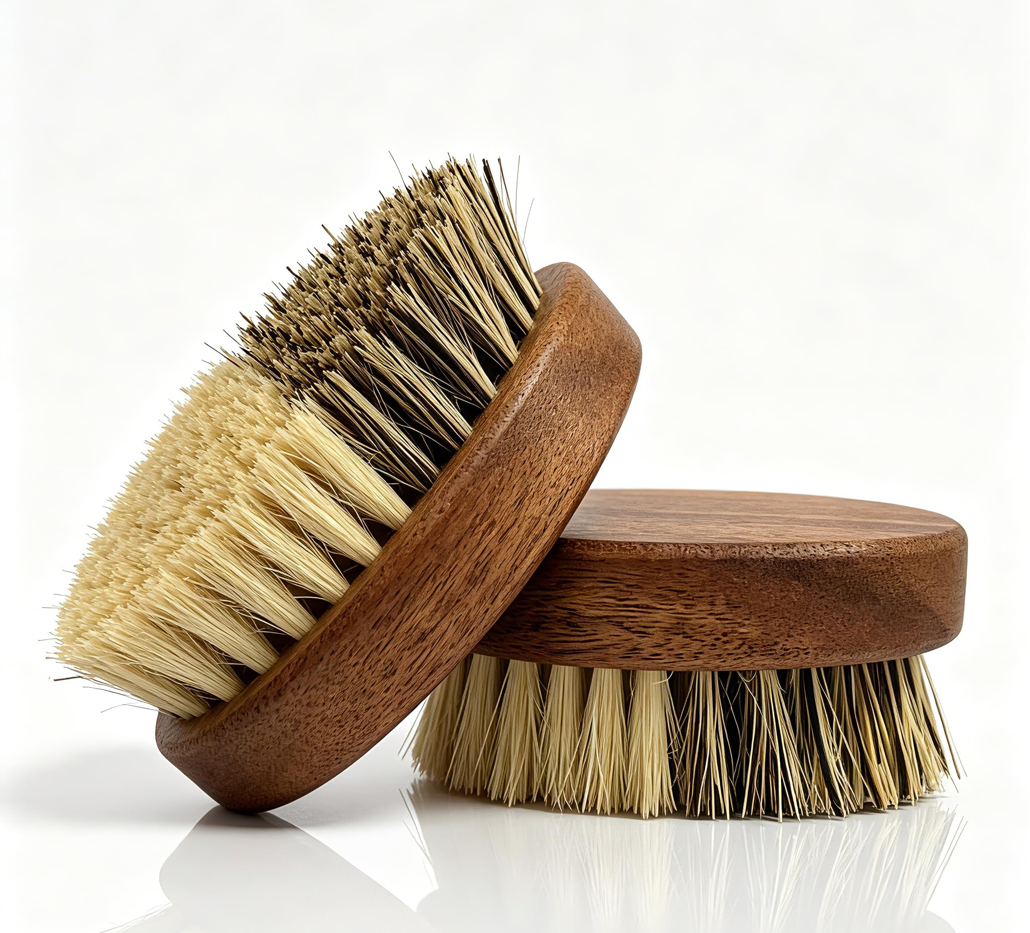 Trasun Nature Vegetable Brush Potato Scrubber Wooden Vegetable Brush Scrubber For Food, 2 Pack Natural Kitchen Brush For Potato, Egg, Fruit | Sisal And Palm Bristles