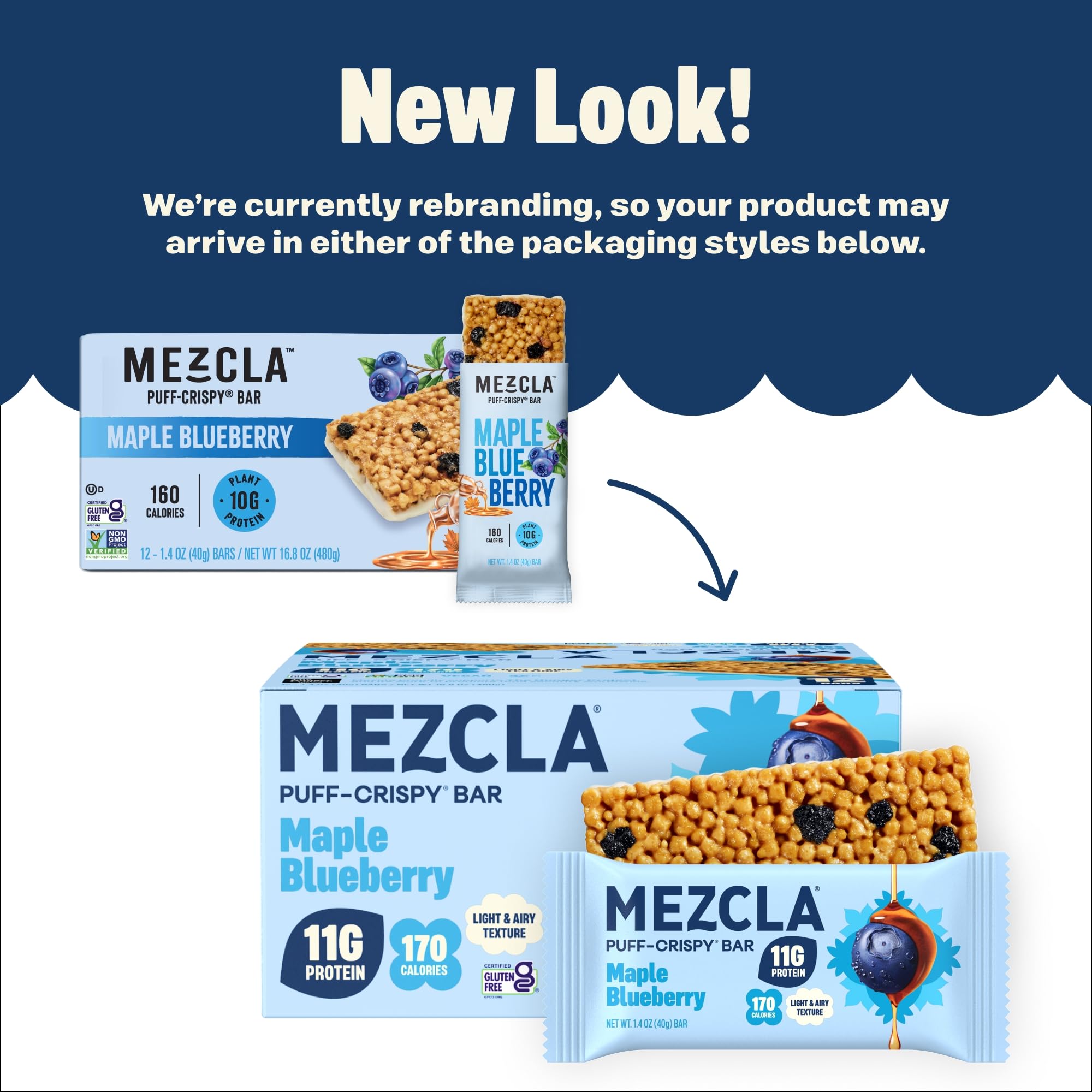 Amazon.com : Mezcla Puff-Crispy Plant Based Protein Bars - Maple