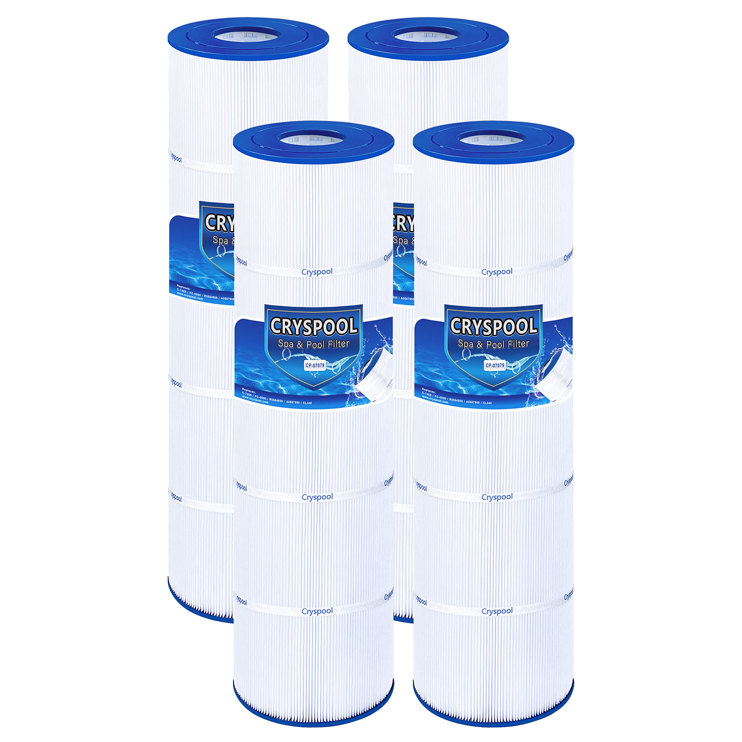 Photo 1 of Cryspool Pool Filter Compatible with Jandy CL340, CV340, R0554500, PJAN85, Unicel C-7459, Filbur FC-0800, A0557900, 4×85 sq.ft, 4 Pack