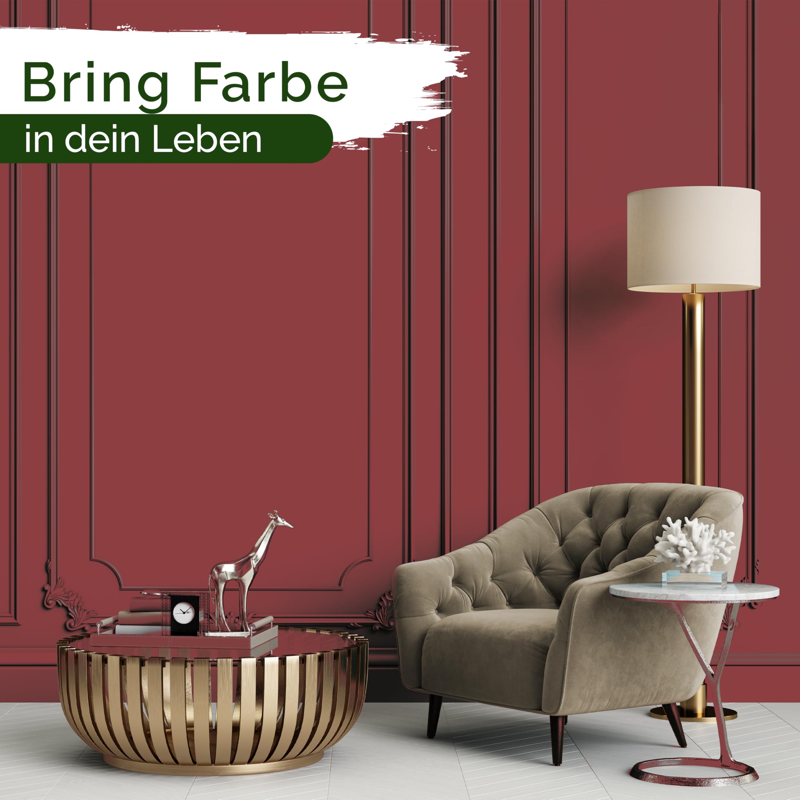 Wandfarbe Rot Braun Bordeaux matt 5 L – Perky Pomegranate