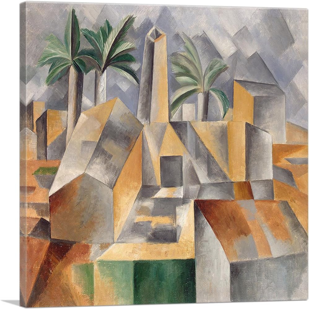ARTCANVAS Brick Factory at Tortosa 1909 Canvas Art Print Stretched Framed Painting Picture Poster Giclee Wall Decor by Pablo Picasso - 36" x 36" (0.75" Deep)