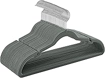 SONGMICS CRF029V03 Velvet Hangers, Set of 30, Non-Slip Hangers with Notches in the Shoulder Area, Bridge for Trousers, 360° Rotating Hook, Space-Saving, 0.6 cm Thick, 43 cm Wide, Grey