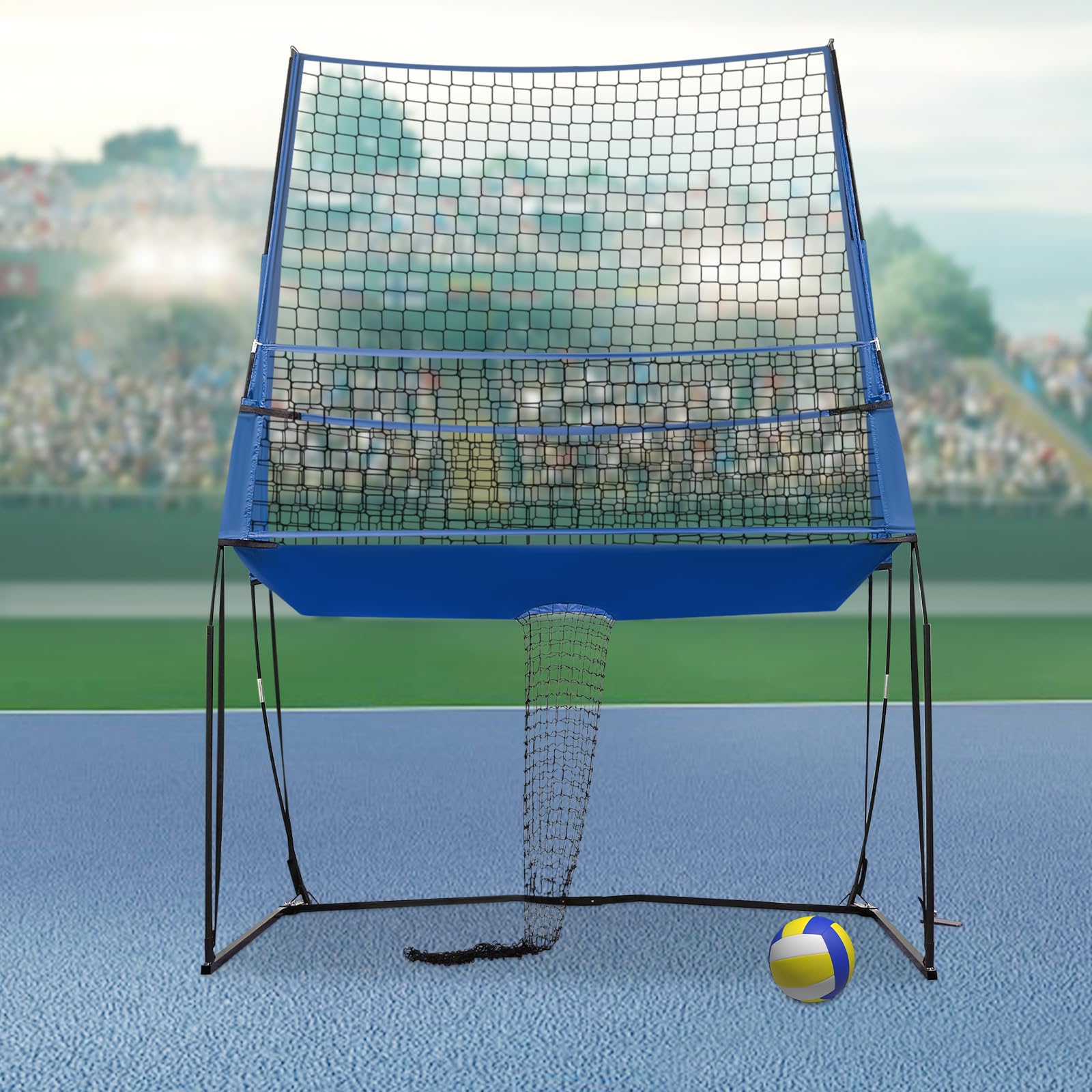 Rete portatile per esercizi di pallavolo e barricade, rete di ritorno regolabile in altezza per pallavolo, baseball, softball, lacrosse, calcio e hockey