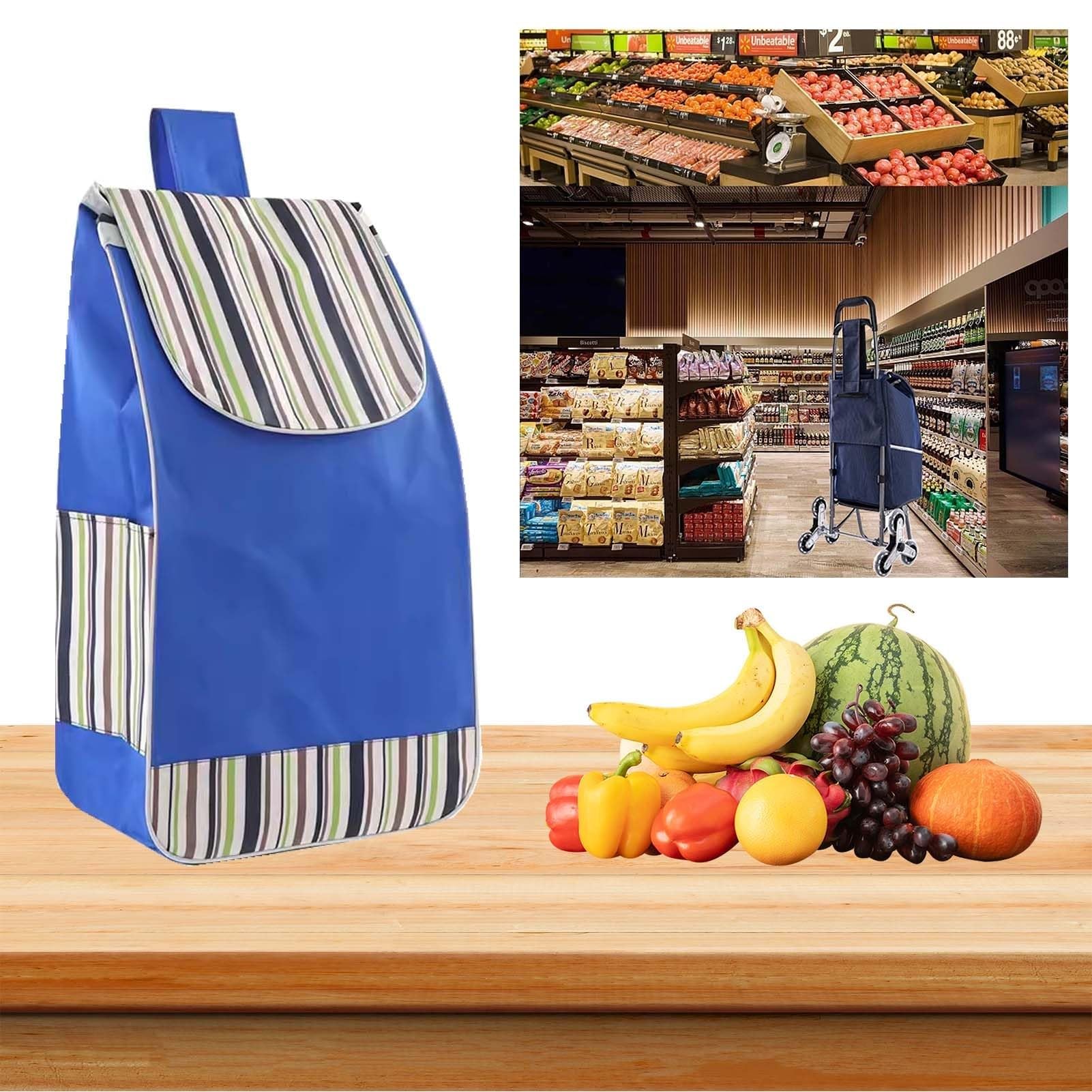 Bolsa de Repuesto para Carrito de Compras - Bolsa Oxford de 37 l, Reutilizable, con Bolsillos Laterales (B)