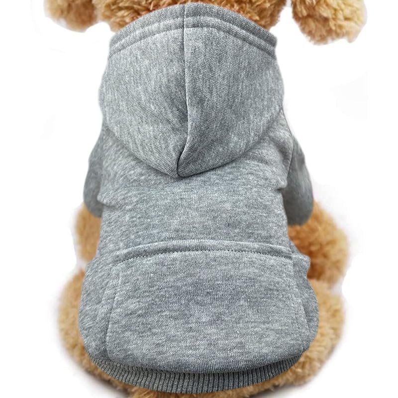 Moletom com capuz para cães pequenos em poliéster com bolso JECIKELON, tamanho Small