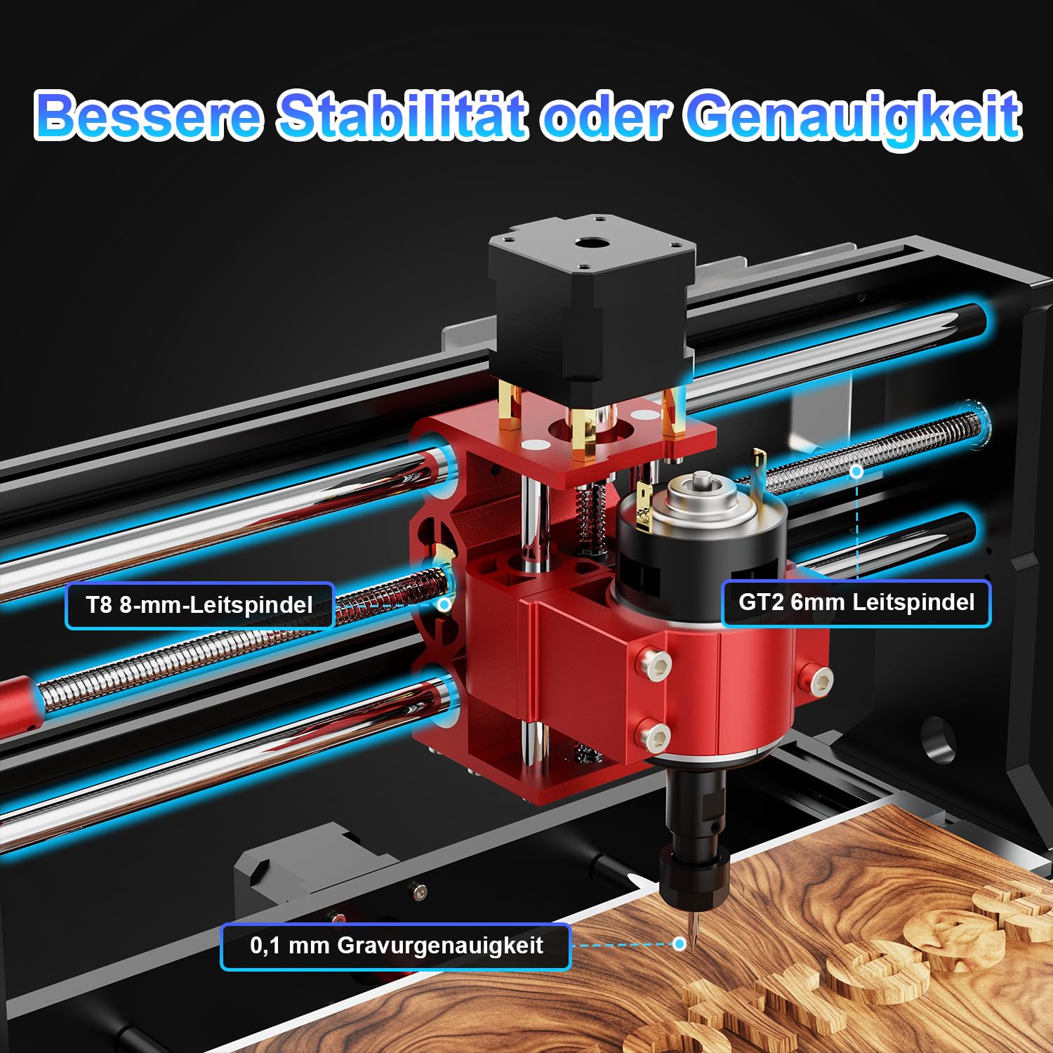 Twotrees TTC 3018 Pro CNC Fräsmaschine, Upgraded 3-Achsen Desktop Graviermaschine Ganzmetall für Holz/Acryl/MDF/Nylon/PCB, GRBL-Gesteuert, Holzschnitzen, Fräsen Gravieren, 300x180x40mm Arbeitsbereich