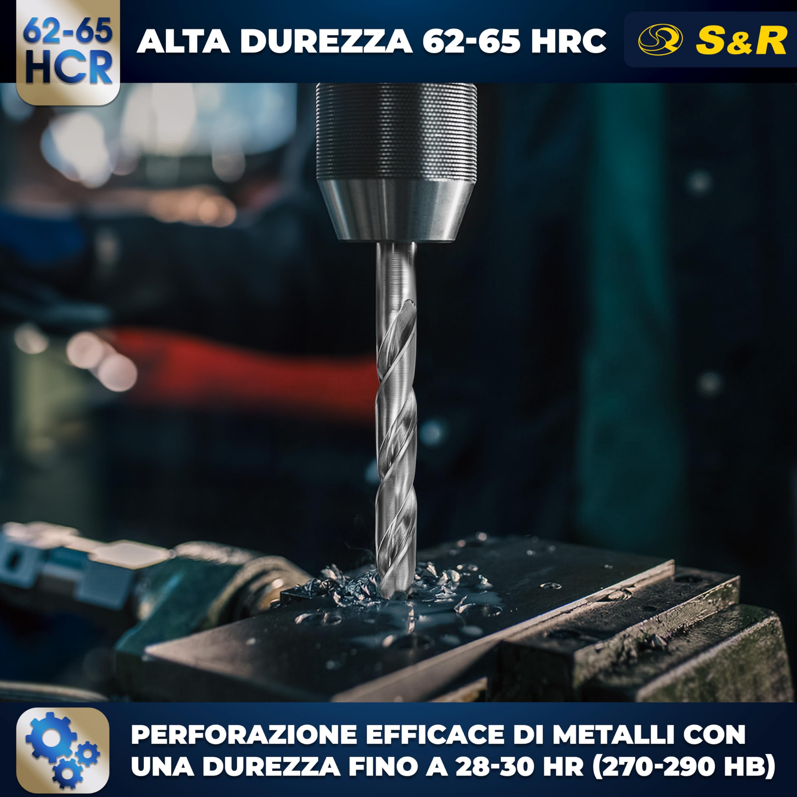 S&R 25 Punte Trapano Metallo Rettificate (1-13mm) 118 °, serie GM, DIN 338, HSS- Acciaio, Cassetta di metallo, Qualità Professionale