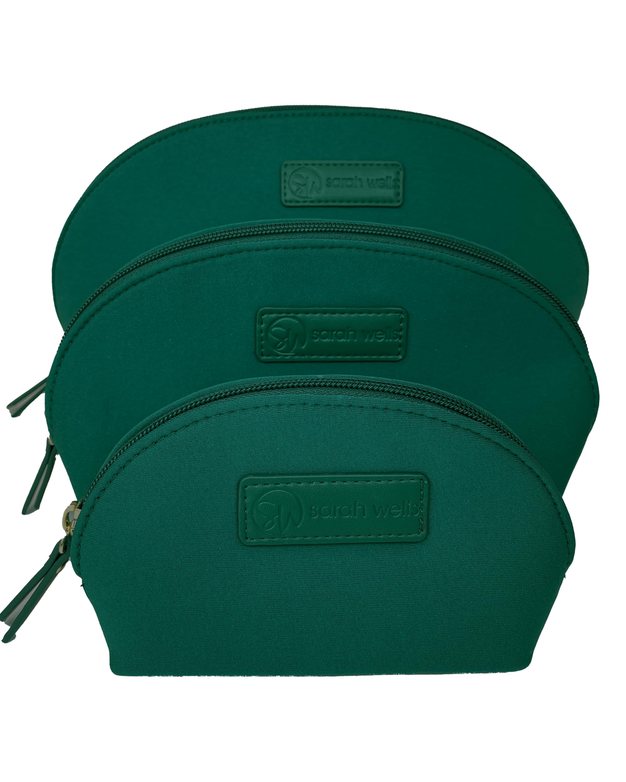 PackSWell Neoprene Organizer Bag Set – 3 Nesting, Washable Pouches for Makeup, Pump Parts, Diaper & Pump Bag, Travel, & Gym – Zipper Storage for