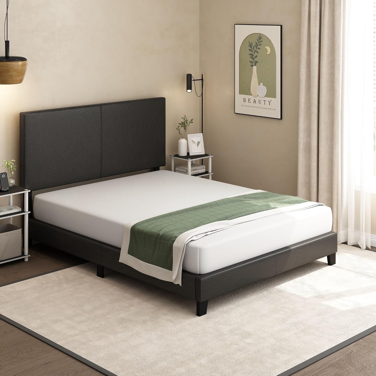 Furinno Tidur Cooling Gel Memory Foam Mattress, 8 Inch, Queen, White