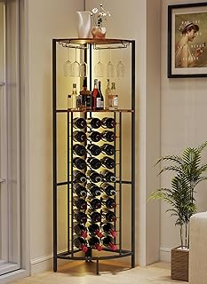 12 Kitchen Corner Cabinet Ideas for Better Storage Solutions 74 Corner Wine Rack with LED Strip, 30 Bottles Wine Rack, Floor Standing Co...