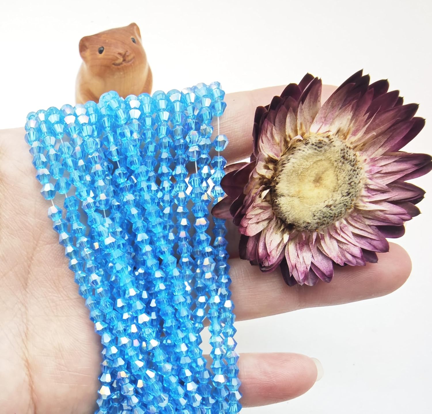 3mm4mm 1100pcs 800pcs Bicone Beads Crystal Glass Faceted Beads for Necklace Bracelet Earrings DIY Jewelry Crafts Making Project (4mm Dark BlueAB) image 4