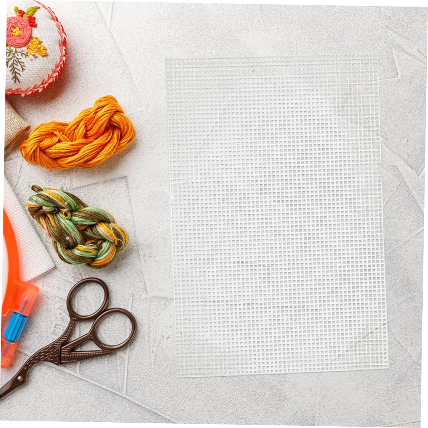 5pcs Plastic Canvas Sheets for Cross Stitching and Needlework Blank Mesh Fabric for Embroidery Projects and Lightweight Crafting Material