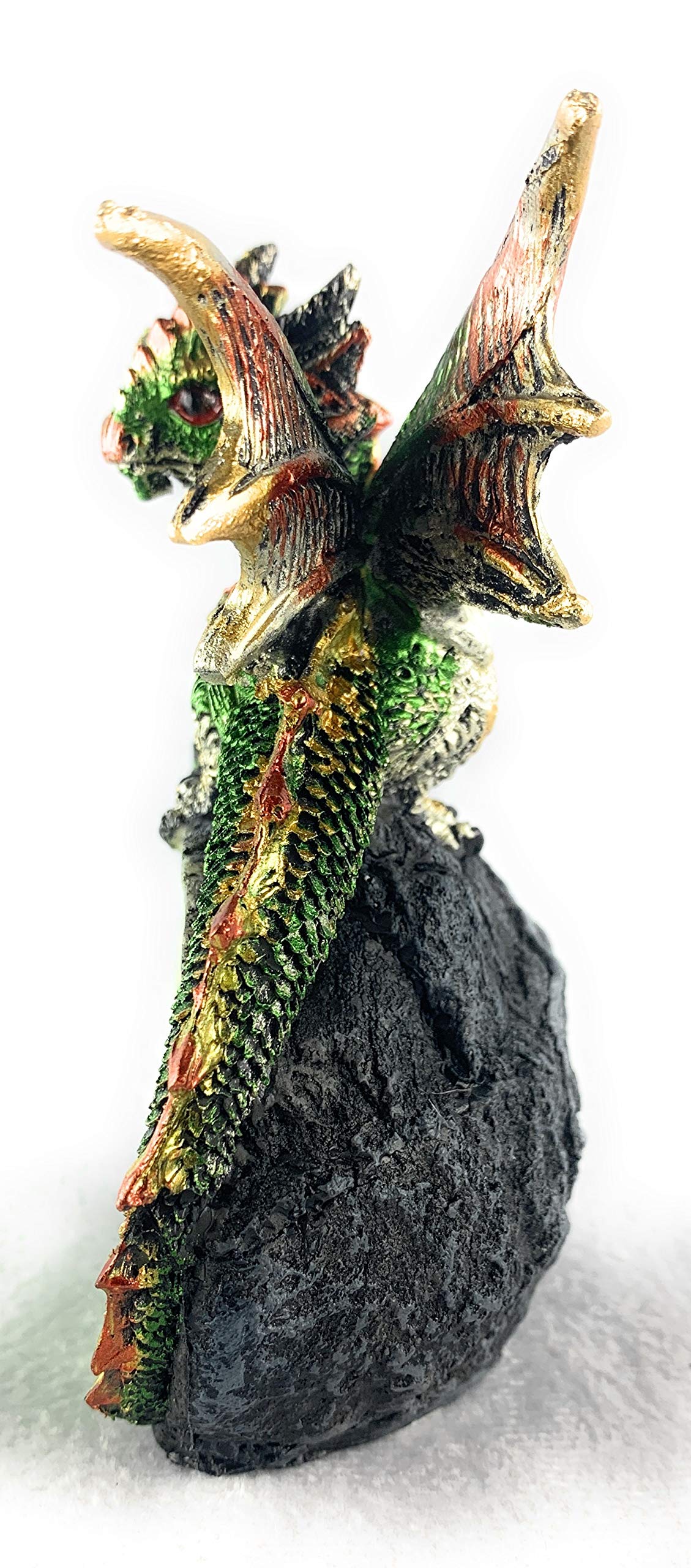 Ain't It Nice Drachenstatue, Felsen, Kunstgeode, Höhle, funkelnd, mittelalterlich, Sammlerstück, Fantasy-Drachenfigur, Grün, 7,6 x 3,8 x 10,2 cm (L x B x H)