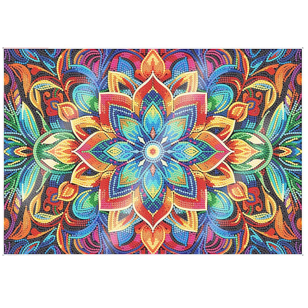 Fiorky Diamond Painting Placemat Diamond Art Painting Kits Mandala Pattern DIY Diamond Crafts Projects Mandala DIY Diamond Art Placemat for Beginners