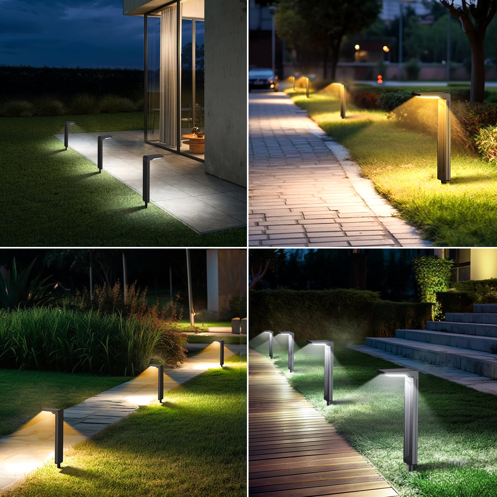 Sunvivo Solar-Weglichter, 2 Modi (kaltweiß/warmweiß), helle Solar-Weglichter, wasserdicht, perfekte Orientierungsleuchte oder Dekoration für seitlich, Auffahrt, Gehweg, Hinterhof, Garten, Rasen,