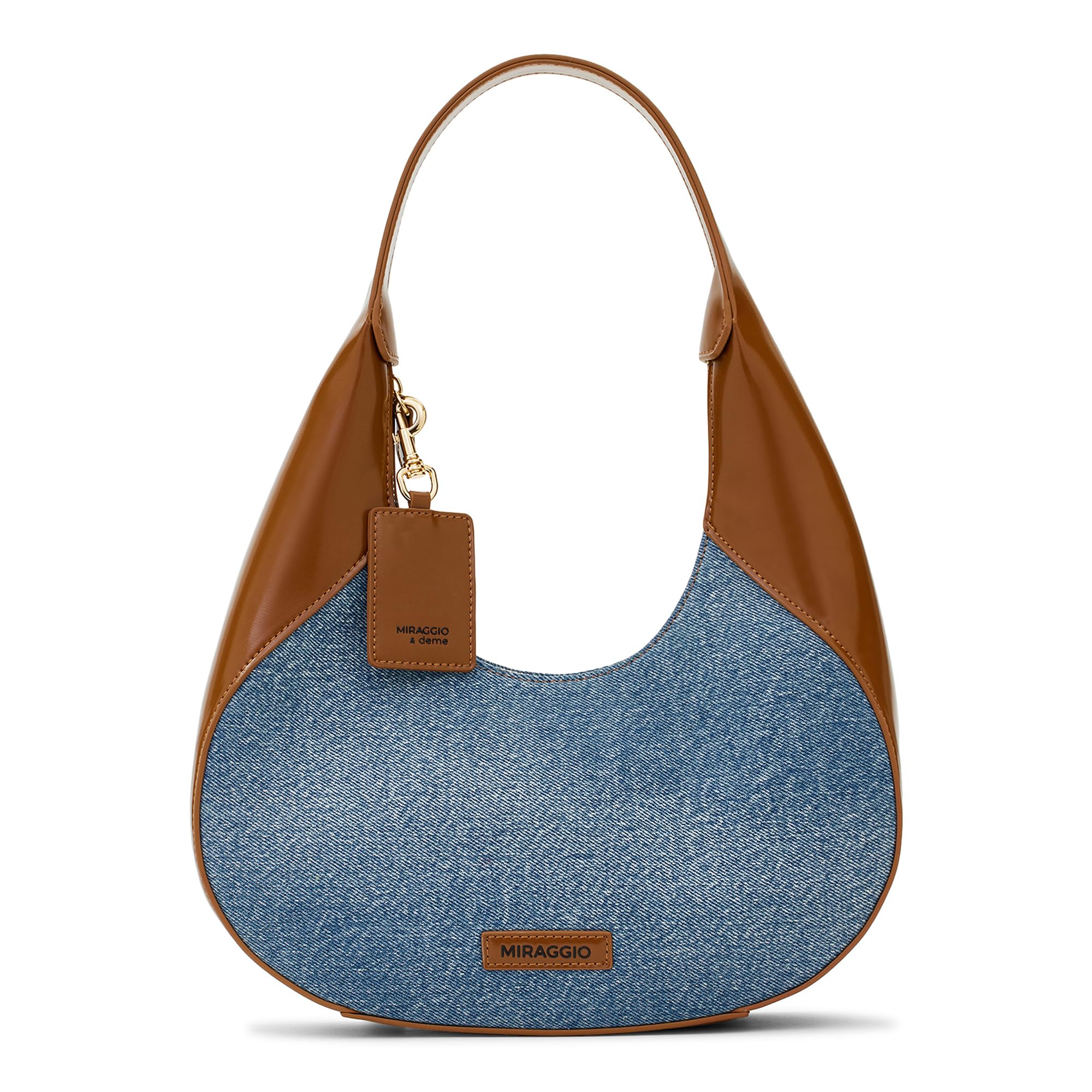 Miraggio Gaby Denim Hobo Shoulder Bag for Women (Denim & Brown) (B0CQRMCLHN) Amazon Price History, Amazon Price Tracker