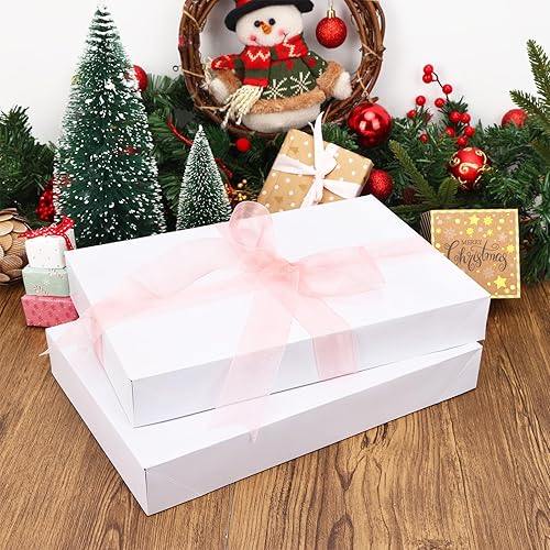 Miniatura 5 de Moretoes Paquete de 16 cajas de regalo con tapas, cajas de regalo blancas a granel para regalos, varios tamaños para envolver regalos, cajas de