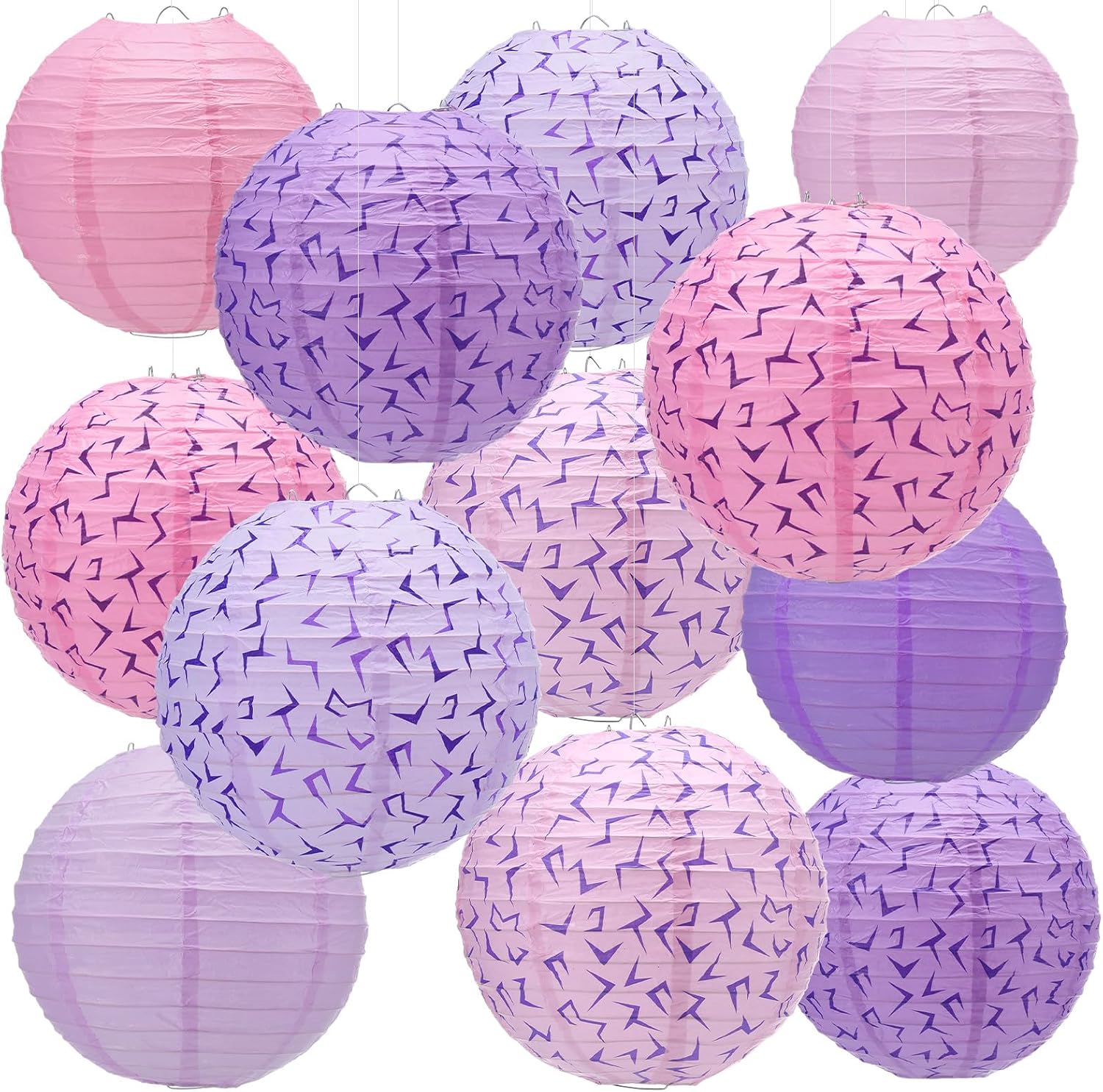 12 Pieces Kpop Party Decorations Purple 8 Inch Paper Lanterns Kpop Themed Birthday Party Decorations Birthday Supplies Baby Shower Props for Ceiling Hanging Decoration