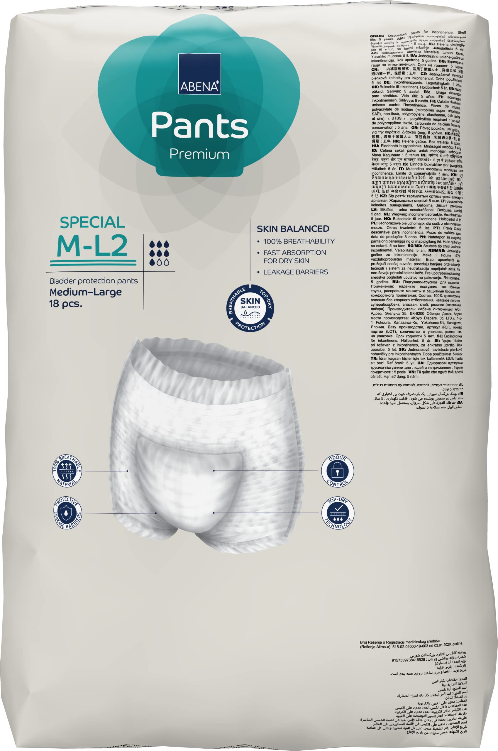 Abena Pantalon spécial M-L2