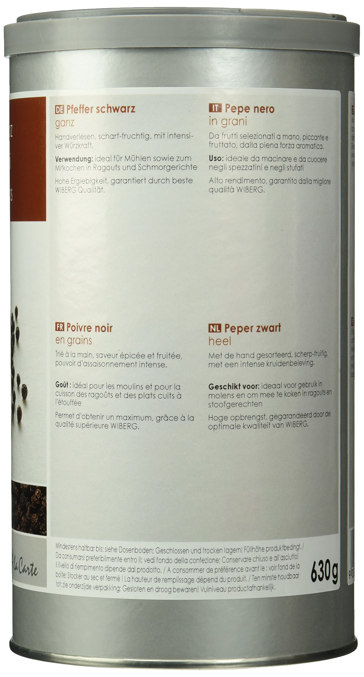 Wiberg Pfeffer schwarz ganz 1200 ml, 1er Pack (1 x 1.2 L)